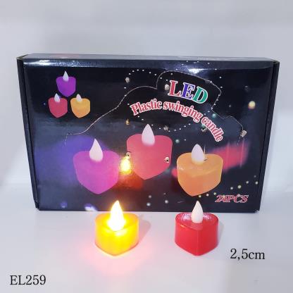 VELA LED FORMA CORAZON LUZ CALIDA 2.5CM EL259