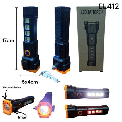LINTERNA REC C BALIZA 1+4LED ROMPEVI EL412 LL-104