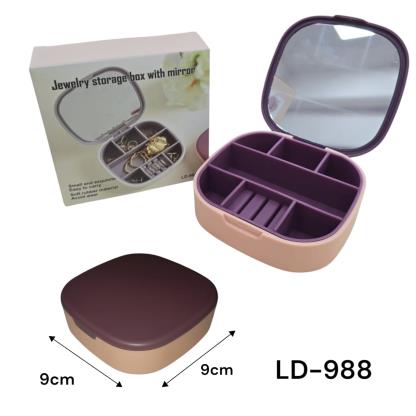 ORGANIZADOR DE JOYAS C ESPEJO 9X9CM LD-988
