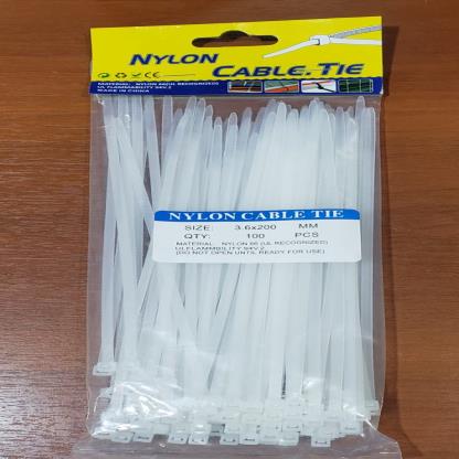 PRECINTO BLANCO 3.6MMX20CM BOLSA x100