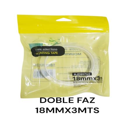 CINTA DOBLE FAZ 18MMX3MT TRANSPAR SAA342 ETL0669