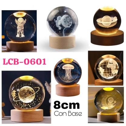 LAMPARA BOLA CRISTAL 3D 8CM LCB0601 JS- 0601