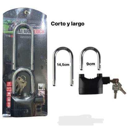 CANDADO C ALARMA CON 2 AROS 102x1 X60