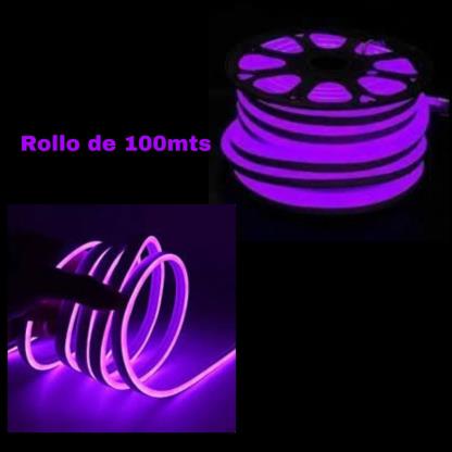 TIRA DE NEON VIOLETA ROLLO DE 100MTS