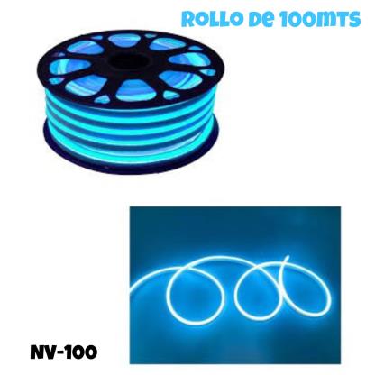 TIRA DE NEON CELESTE ROLLO DE 100MTS