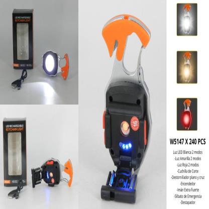 LINTERNA LLAVERO MULTIUSO COB CAMPING W5147 W3