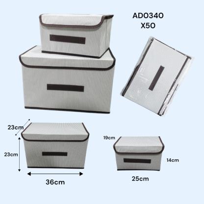 ORGANIZADOR X2 PLG DE TELA 36X23X22 25X19X14 AD034