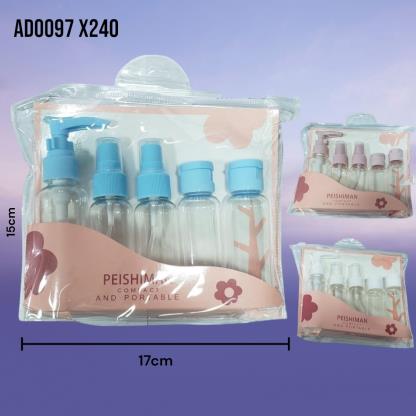 BOTELLA P COSMETICOS X5 EN NECESER AD0097