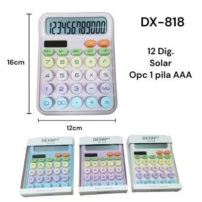 CALCULADORA 12DIG COLORFUL DX-818