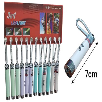 LLAVERO LINTERNA LASER +UV PASTEL DISPLAX12 K-3473