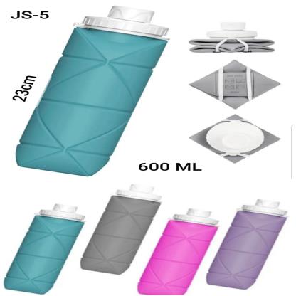 BOTELLA DE SILICONA PLEGABLE 600ml JS- 5X200