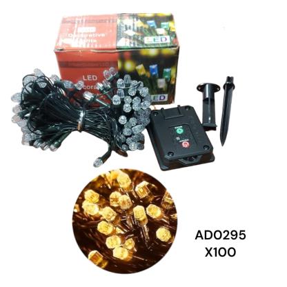 LUZ SOLAR CALIDA 12M V9 100LED CON PANEL SOLAR