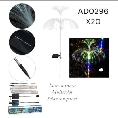 LUZ MULTICOLOR MEDUSA SOLAR X2 C PANEL Y ESTACA