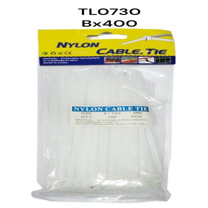 PRECINTOS BLANCOS 4MMX15CM BOLSA X100