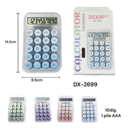 CALCULADORA 10DIG TRANS TECLAS COLOR E CJA DX-2699
