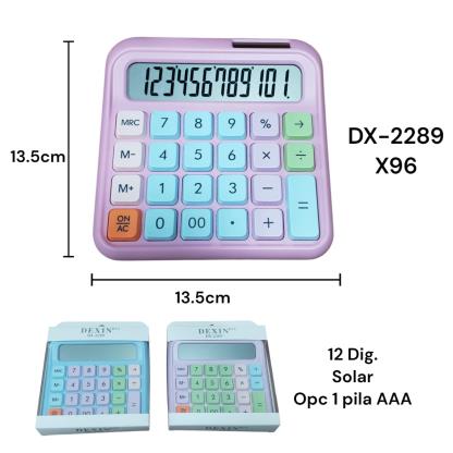 CALCULADORA 12DIG COLORFUL SOLAR DX- 2289