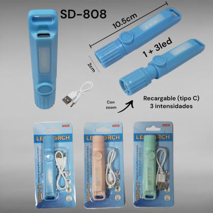 LINTERNA C BALI RECAR PLASTI COLOR BLIST SD-808
