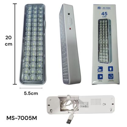 LUZ DE EMERGENCIA 45LED RECAR USB K- 3377 MS-7005M
