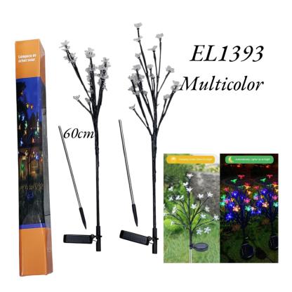 LUZ ESTACA SOLAR X2 RAMO FLORES MULTI 20LED EL1393