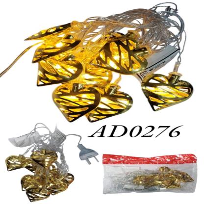 LUZ NAVIDAD CORAZON METAL 10LED S CONECTOR AD0276