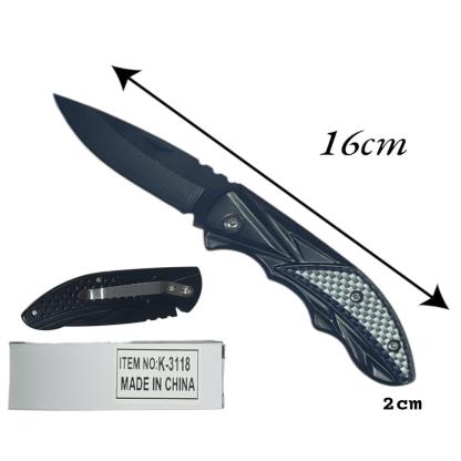 NAVAJA NEGRA 16CM X2CM DE BOLSILLO K- 3118