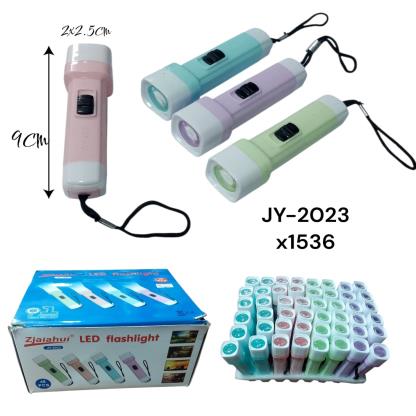 LINTERNA 1LED 9CM PILA INCLUI COL. PASTEL JY-2023