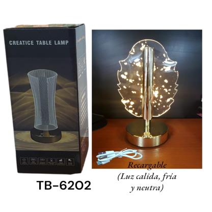 LAMPARA DE MESA ACRILIC HOJA 23X10X13 USB TB-6202