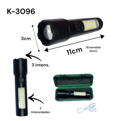LINTERNA METAL 1 LED ZOOM CAJA VERDE REC K-3096