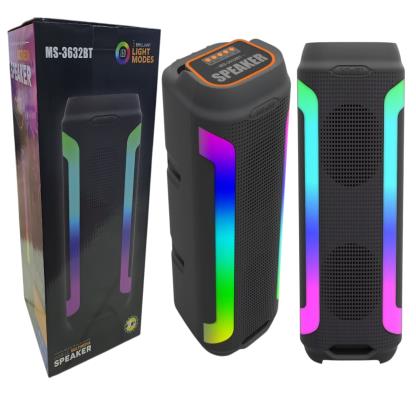 PARLANTE PORTATIL 4" X2 LUCES LED BT+USB MS-3632BT