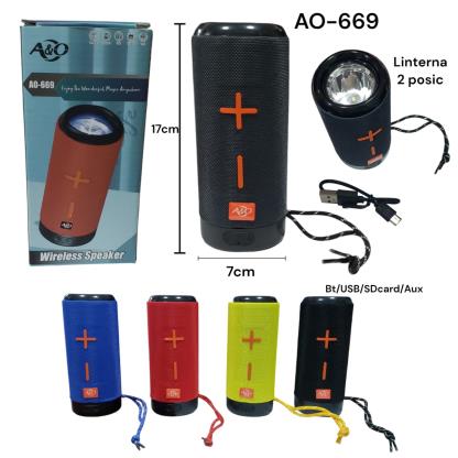 PARLANTE RECAR C LINTERNA CILINDRO AO- 669 COLORES