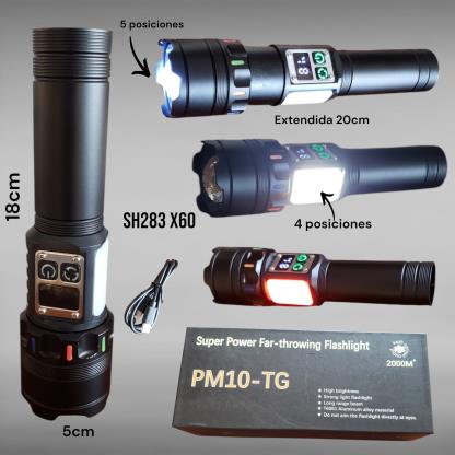 LINTERNA 1LED ZOOM METAL RECARG SH283