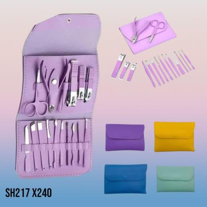 SET MANICURA X16 ESTUCHE COLORES PASTEL SH217