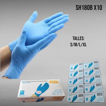GUANTE LATEX DESCAR X100 S M L XL AZUL SH180B