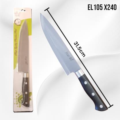 CUCHILLO 8" NEGRO EN BLISTER EL105