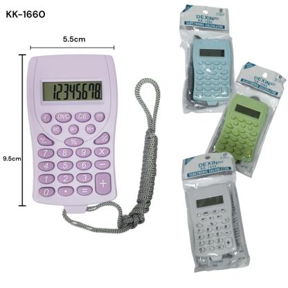 CALCULADORA 8DIG COLGANTE COLOR E BOLSA KC1660 TP