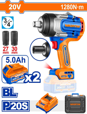 Llave de impacto inalámbrico 20v 3/4 " ' + Carg + 