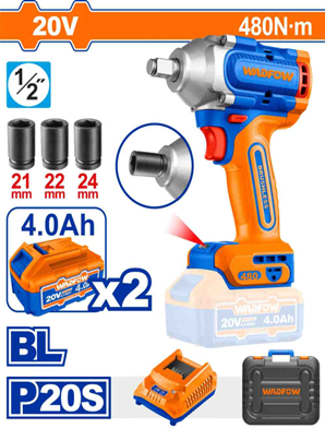 Llave de impacto inalámbrica 20V 1/2’’ 480NM + Car