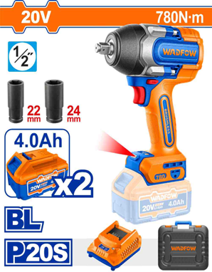 Llave de impacto inalámbrico 20v 1/2 " ' + Carg + 