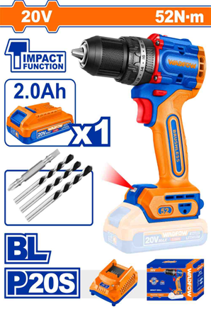 Taladro de Impacto Inalam. BRUSHLESS 20V