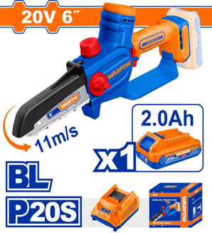 SIERRA PODADORA INALÁMBRICA 6’’ 20V + BAT 2.0 AH +