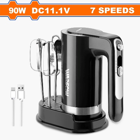 Batidora De Mano Inalámbrica 7 VEL. 90W Negro
