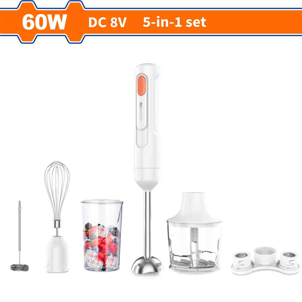 Minipimer 60W Wadfow Inalámbrica C/ Accesorios