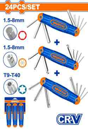 Juego De Llaves Hex- Ball - Torx - 24 Piezas