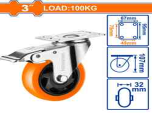 RUEDA GIRATORIA CON FRENO 3'' HASTA 100KG (MATERIA