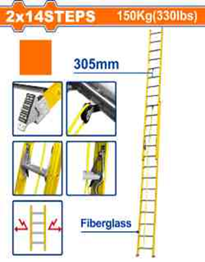 Escalera De Fibra De Vidrio Extensible 14 + 14 esc