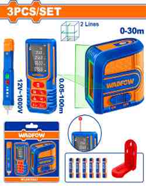Kit Nivel Laser 2 Lineas 0 - 30 M + Medidor de Dis
