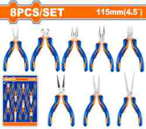 Set de Alicates mini 4.5'' 115 mm - 8 Piezas