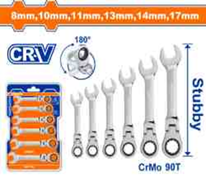 Juego de Llaves Combinadas cortas con crique Flexi