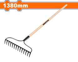 Rastrillo de Acero 16 Dientes Mango de Madera